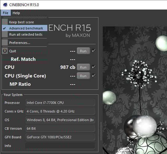 CPU Render Benchmark Cinebench Advanced Settings CPU Render Benchmark Cinebench Advanced Settings