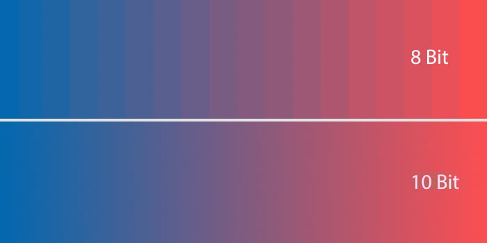 8bit 10bit difference gradient color bit detph